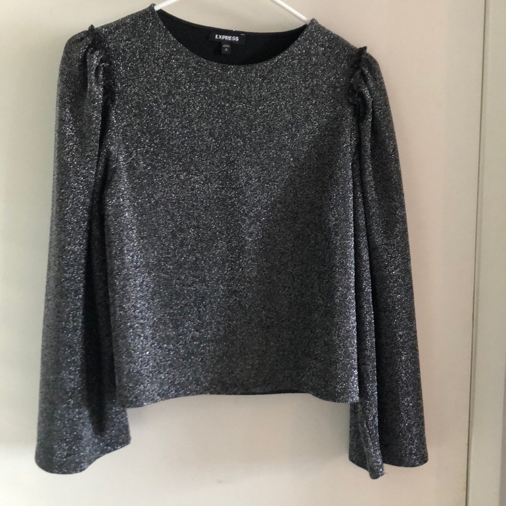 Express sparkly black blouse New*